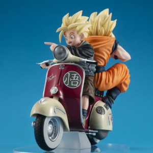 Figura Goku Super Saiyan & Gohan Super Saiyan & Mortorbike Dragon Ball Z - Desktop Real McCOY Ex - Megahouse